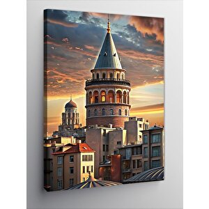 Kanvas Tablo Gün Batımında Galata Kulesi 50x70 cm