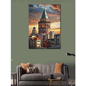 Kanvas Tablo Gün Batımında Galata Kulesi 50x70 cm