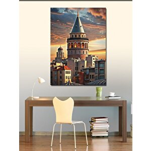 Kanvas Tablo Gün Batımında Galata Kulesi 50x70 cm