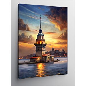 Kanvas Tablo Gün Batımı Ve Kız Kulesi 70x100 cm