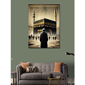 Kanvas Tablo Gazete Fon Kabe 50x70 cm