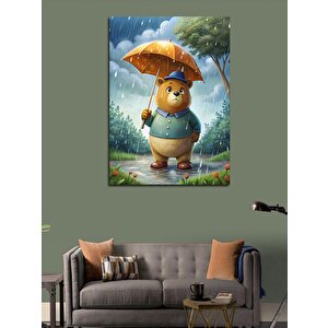 Kanvas Tablo Şemsiyeli Ayı 100x140 cm