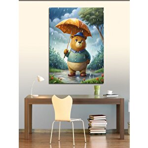 Kanvas Tablo Şemsiyeli Ayı 100x140 cm