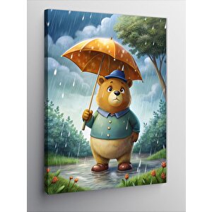 Kanvas Tablo Şemsiyeli Ayı 70x100 cm