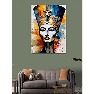 Kanvas Tablo Renkli Fon Nefertiti Eski Mısır 70x100 cm