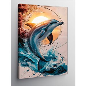 Kanvas Tablo Güneş Ve Yunus Balığı 50x70 cm