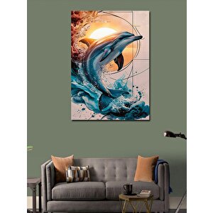 Kanvas Tablo Güneş Ve Yunus Balığı 50x70 cm
