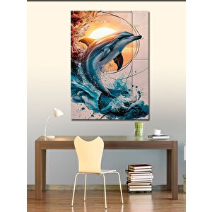 Kanvas Tablo Güneş Ve Yunus Balığı 50x70 cm
