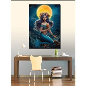 Kanvas Tablo Tatlı Denizkızı Ve Güneş 70x100 cm