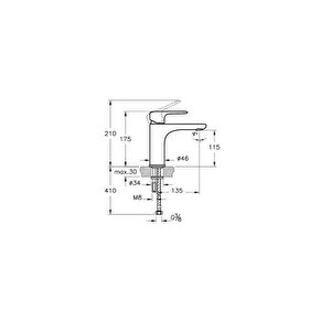 Root Round Lavabo Bataryası Mat Siyah A4270636 Gümüş