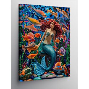 Kanvas Tablo Kızıl Saçlı Deniz Kızı 50x70 cm