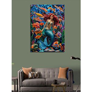 Kanvas Tablo Kızıl Saçlı Deniz Kızı 50x70 cm