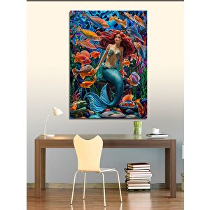 Kanvas Tablo Kızıl Saçlı Deniz Kızı 50x70 cm