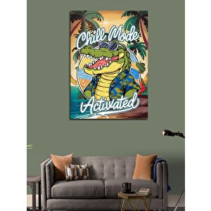 Kanvas Tablo Tatildeki Timsah 100x140 cm
