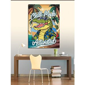 Kanvas Tablo Tatildeki Timsah 100x140 cm