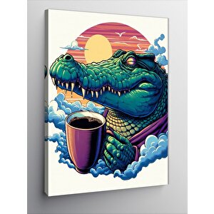Kanvas Tablo Timsah Ve Kahve 70x100 cm