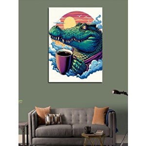 Kanvas Tablo Timsah Ve Kahve 70x100 cm
