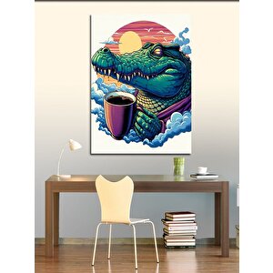 Kanvas Tablo Timsah Ve Kahve 70x100 cm