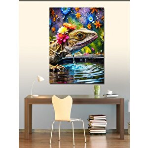 Kanvas Tablo Su İçen Bukelemun 100x140 cm