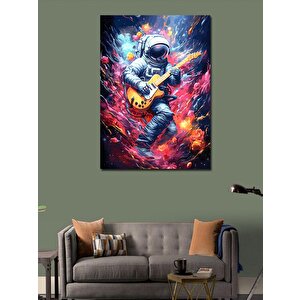 Kanvas Tablo Uzayda Gitar Çalan Astronot 70x100 cm