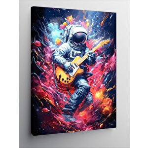 Kanvas Tablo Uzayda Gitar Çalan Astronot 50x70 cm