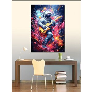 Kanvas Tablo Uzayda Gitar Çalan Astronot 50x70 cm