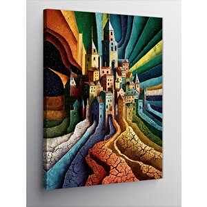 Kanvas Tablo Renkli Binalar 100x140 cm