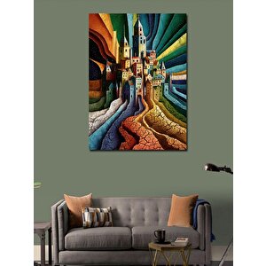 Kanvas Tablo Renkli Binalar 100x140 cm