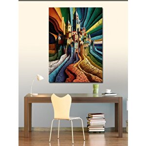 Kanvas Tablo Renkli Binalar 100x140 cm