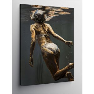 Kanvas Tablo Denizde Yüzen Kadın 70x100 cm