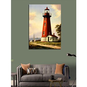 Kanvas Tablo Kırmızı Deniz Feneri 70x100 cm