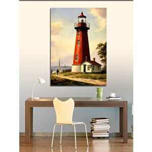 Kanvas Tablo Kırmızı Deniz Feneri 70x100 cm