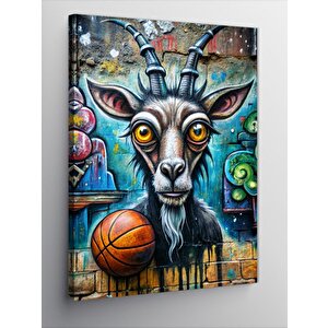 Kanvas Tablo Basketbol Oynayan Keçiler 50x70 cm