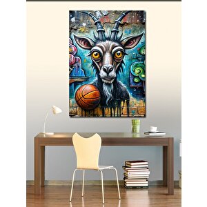 Kanvas Tablo Basketbol Oynayan Keçiler 70x100 cm