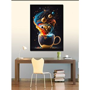 Kanvas Tablo Bardaktaki Gezegenler 70x100 cm