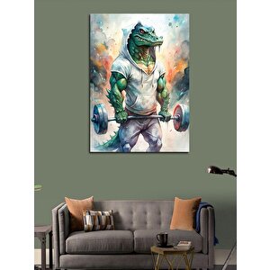Kanvas Tablo Halter Kaldıran Timsah 70x100 cm