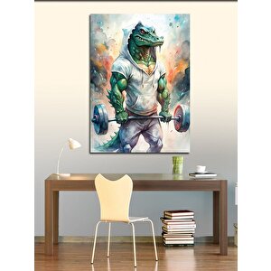 Kanvas Tablo Halter Kaldıran Timsah 70x100 cm