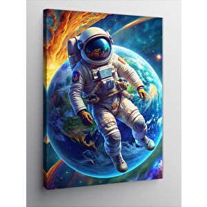 Kanvas Tablo Uzayda Astronot 50x70 cm