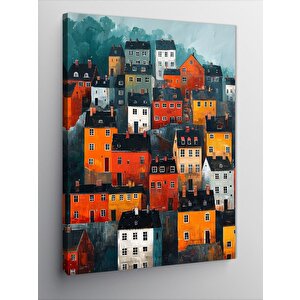 Kanvas Tablo Renkli Binalar 50x70 cm