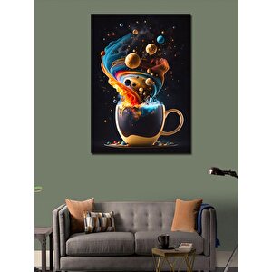 Kanvas Tablo Bardaktaki Gezegenler 100x140 cm