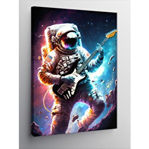 Kanvas Tablo Elektro Gitar Çalan Astronot 100x140 cm