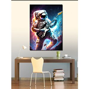 Kanvas Tablo Elektro Gitar Çalan Astronot 70x100 cm