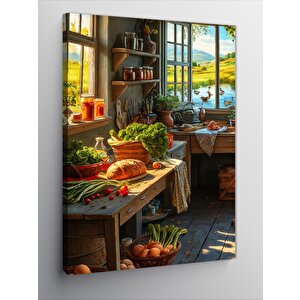 Kanvas Tablo Ciftlik Evindeki Mutfak 100x140 cm