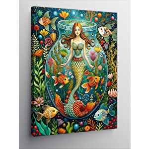 Kanvas Tablo Fanus İçerisindeki Deniz Kızı 100x140 cm