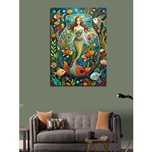 Kanvas Tablo Fanus İçerisindeki Deniz Kızı 100x140 cm