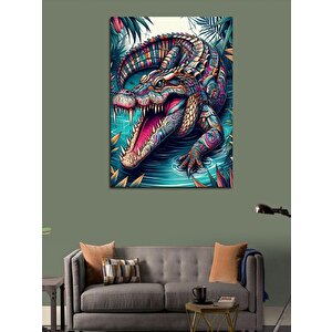 Kanvas Tablo Dövmeli Yakuza Timsah 70x100 cm