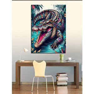 Kanvas Tablo Dövmeli Yakuza Timsah 70x100 cm