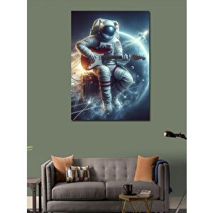 Kanvas Tablo Elektro Gitar Çalan Astronot 100x140 cm