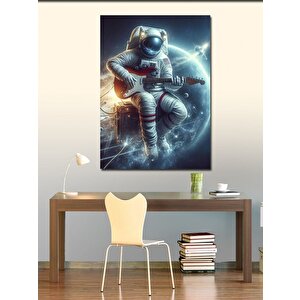 Kanvas Tablo Elektro Gitar Çalan Astronot 100x140 cm