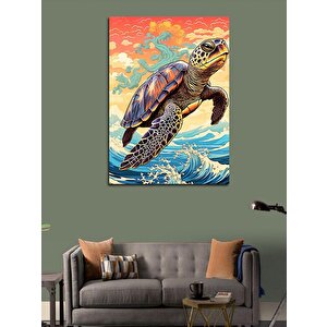 Kanvas Tablo Deniz Kaplumbağası Caretta Caretta 50x70 cm